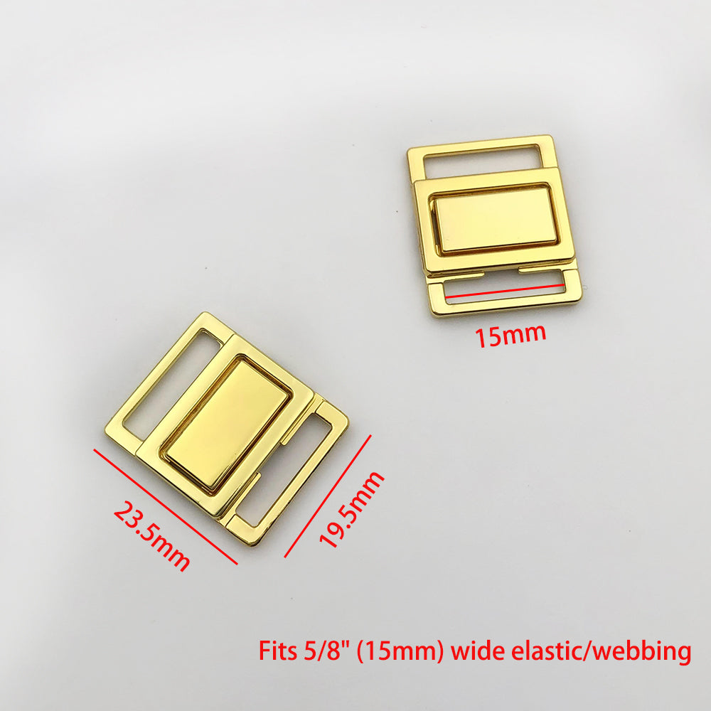 15MM Metal Square Front/Back Closure for bras - MS1349