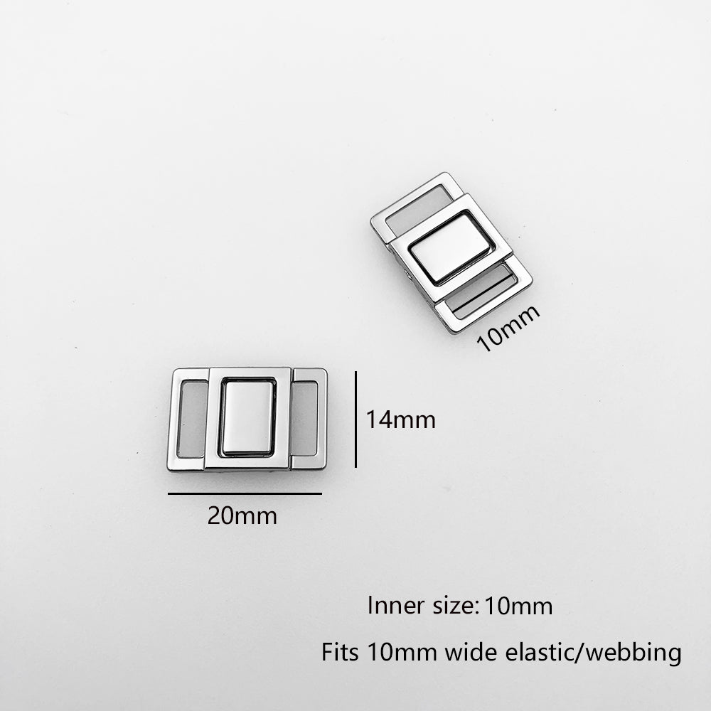 10MM Metal Square Front/Back Closure for bras - MS1448