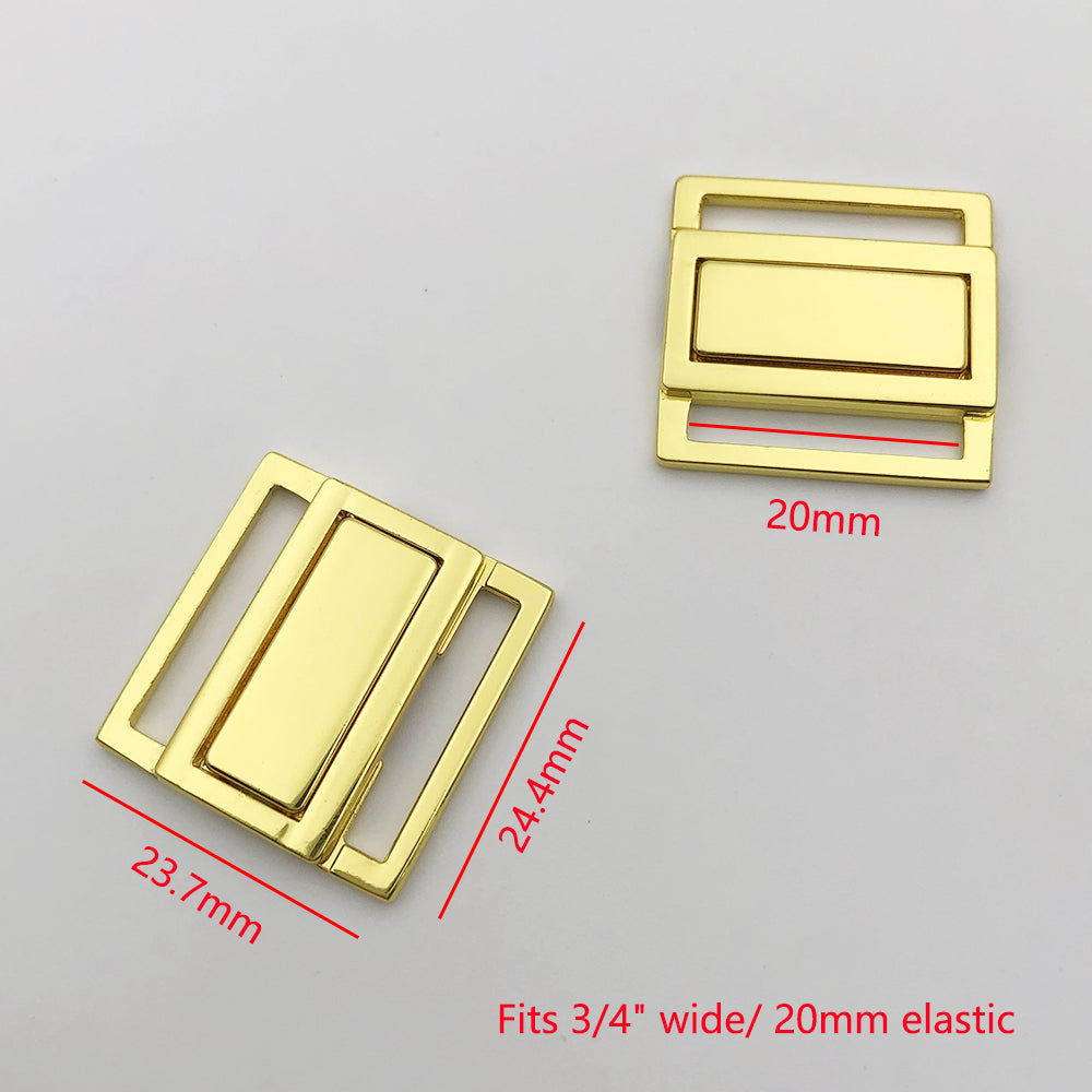 20MM Metal Square Front/Back Closure for bras - MS1564