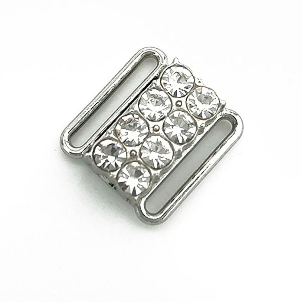 12mm Metal Bra Rhinestone Front Clasp - MS343