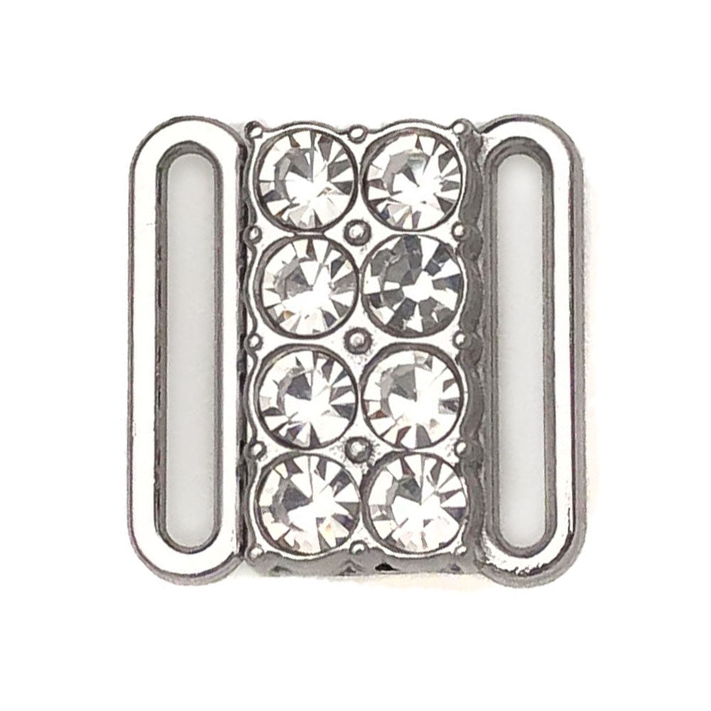 12mm Metal Bra Rhinestone Front Clasp - MS403