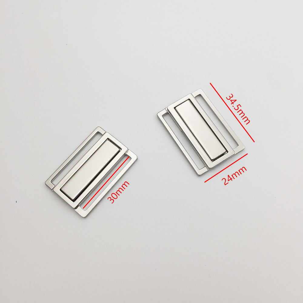 30MM Metal Square Front/Back Closure for bras - MS1683